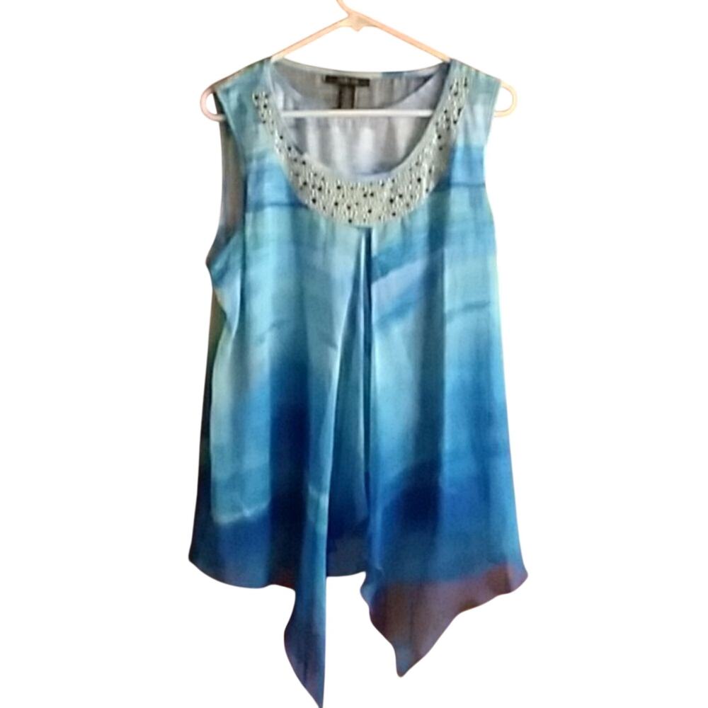 Style & Co. blue flowing sleeveless size large top